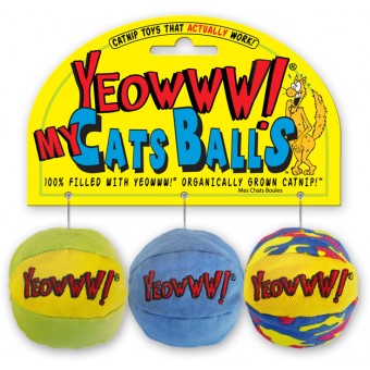 Yeowww! My Cats Balls 3 Pack - Kassi pallid 100% Catnip
